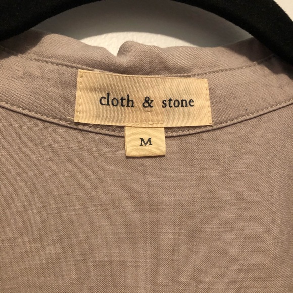 Anthropologie Cloth & Stone Shirt Dress Grey Med - Picture 6 of 7